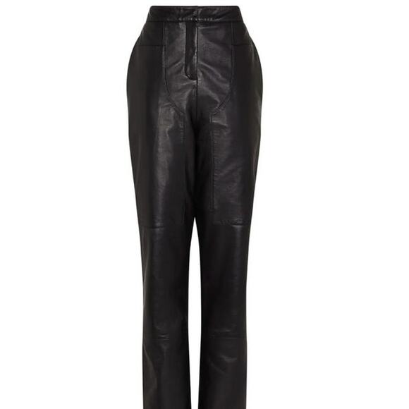 Paris Georgia Tia Lamb Leather Pants in Black S - Picture 5 of 5